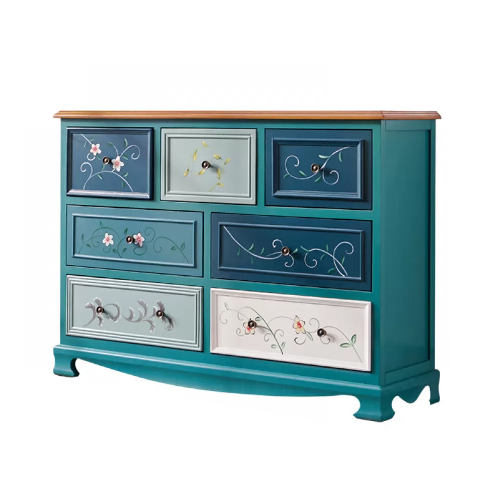 Nautical Storage Chest Dresser Solid Wood Dresser with 7/10/12 Drawers