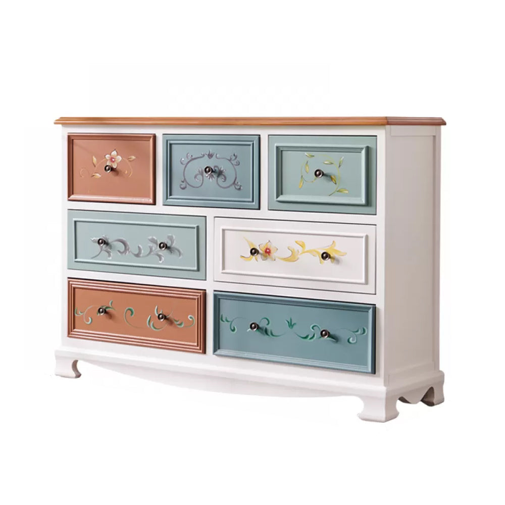 Nautical Storage Chest Dresser Solid Wood Dresser with 7/10/12 Drawers