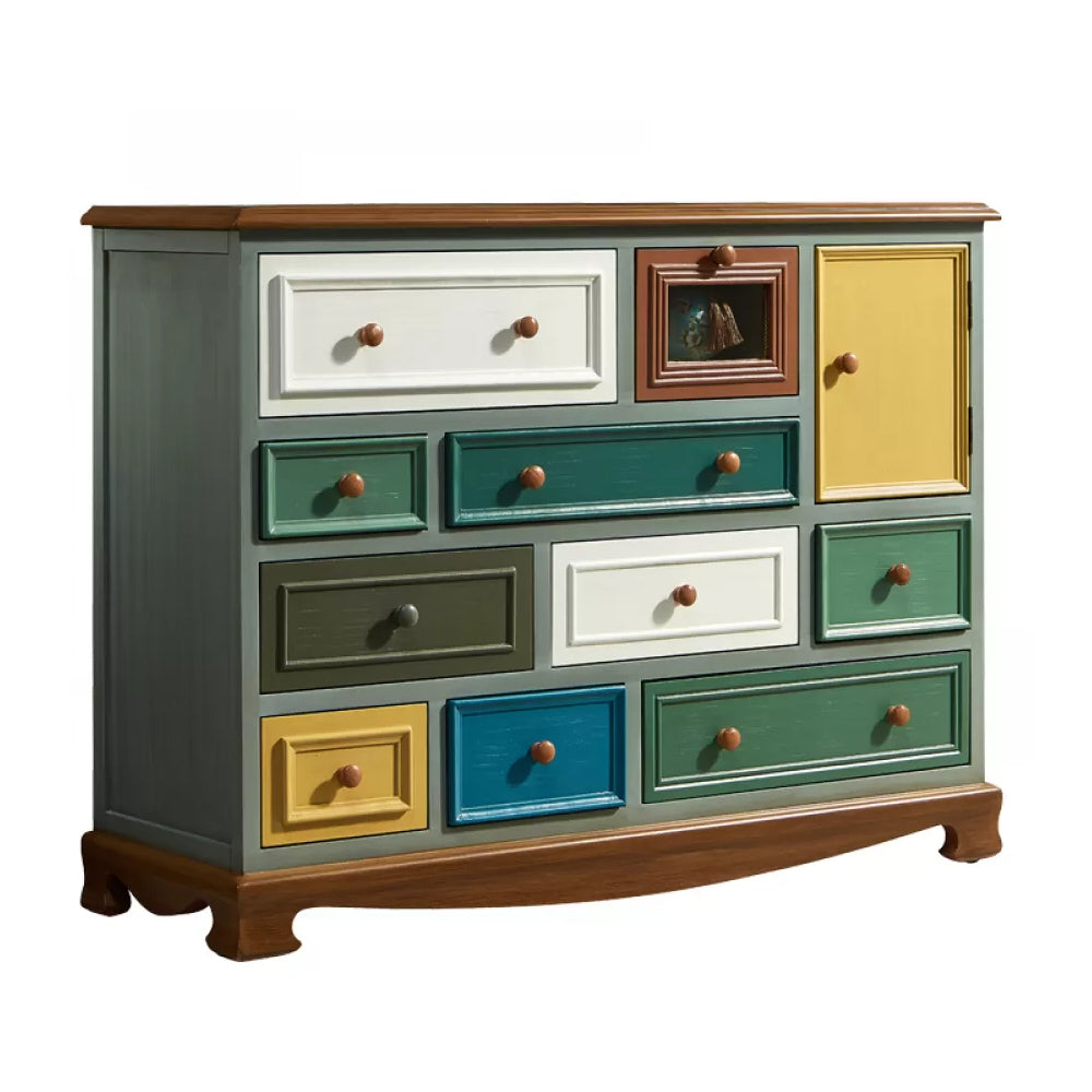 Nautical Storage Chest Dresser Solid Wood Dresser with 7/10/12 Drawers