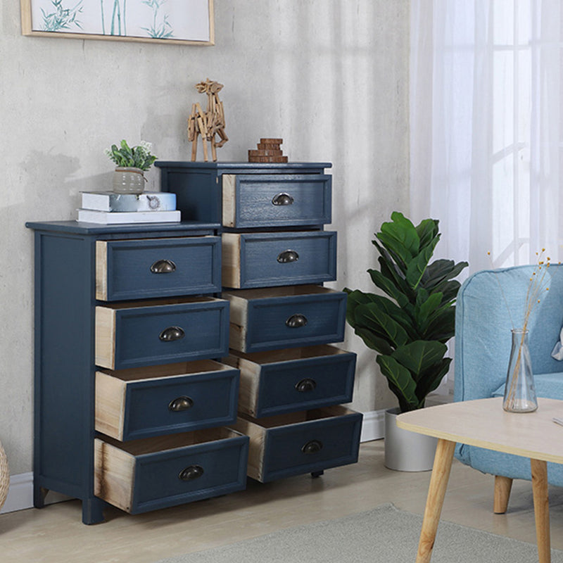 Vertical Nautical Bedroom Storage Chest Wooden Chest with Drawers