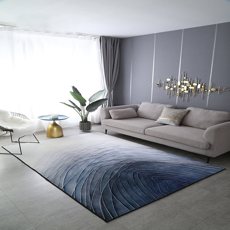 Dark Green Graphic Rug Polyester Modern Rug Stain Resistant Rug for Home Decor