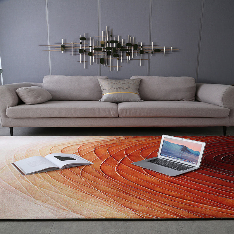 Dark Green Graphic Rug Polyester Modern Rug Stain Resistant Rug for Home Decor