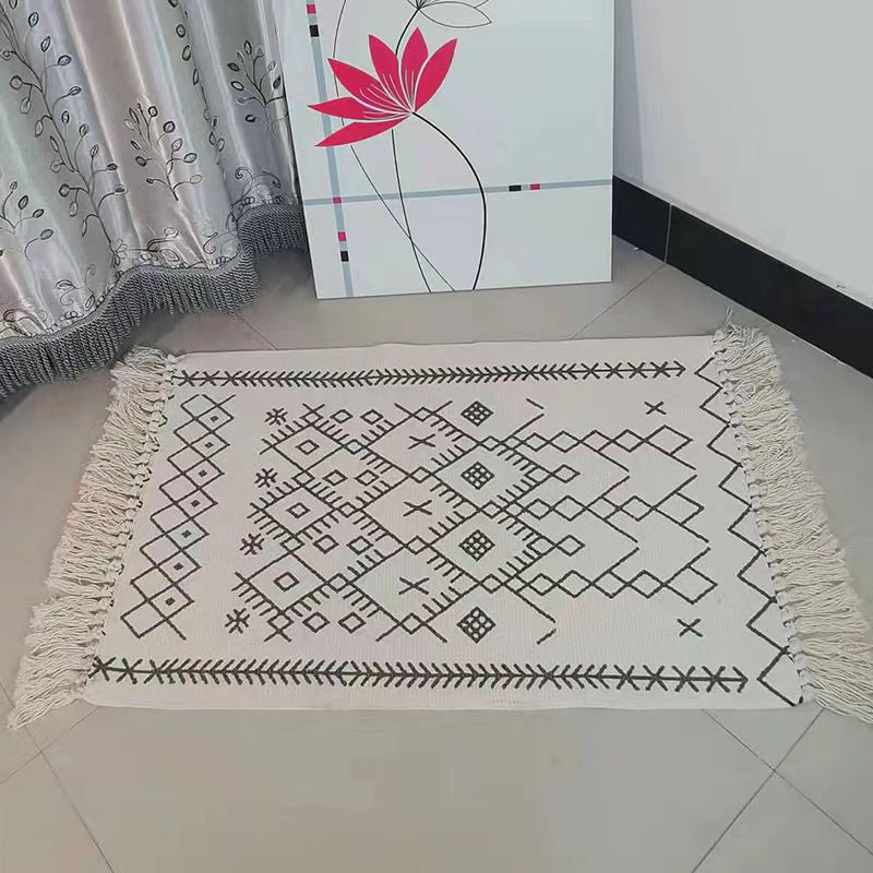 Casual Graphic Rug Polyester Beige Indoor Rug Washable Rug for Drawing Room