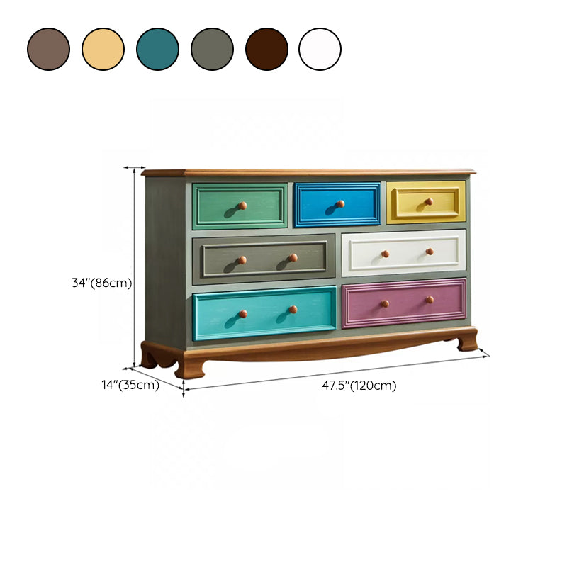 Nautical Storage Chest Dresser Solid Wood Dresser with 7/10/12 Drawers