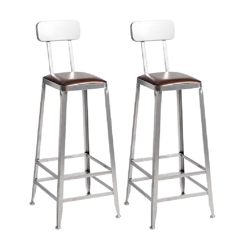 Industrial Iron Counter Height Stools Footrest Bar Stool for Indoor