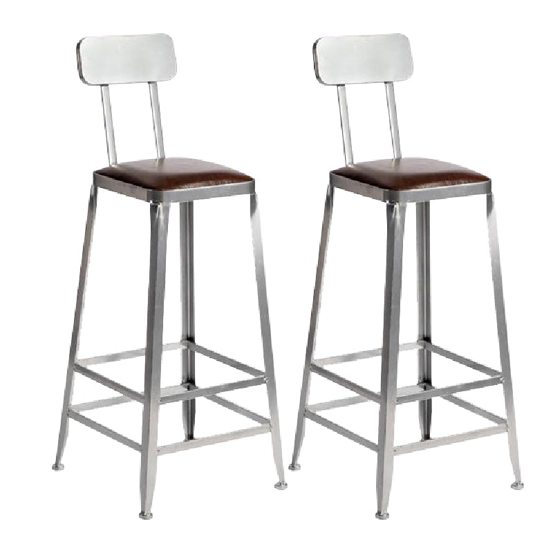 Industrial Iron Counter Height Stools Footrest Bar Stool for Indoor