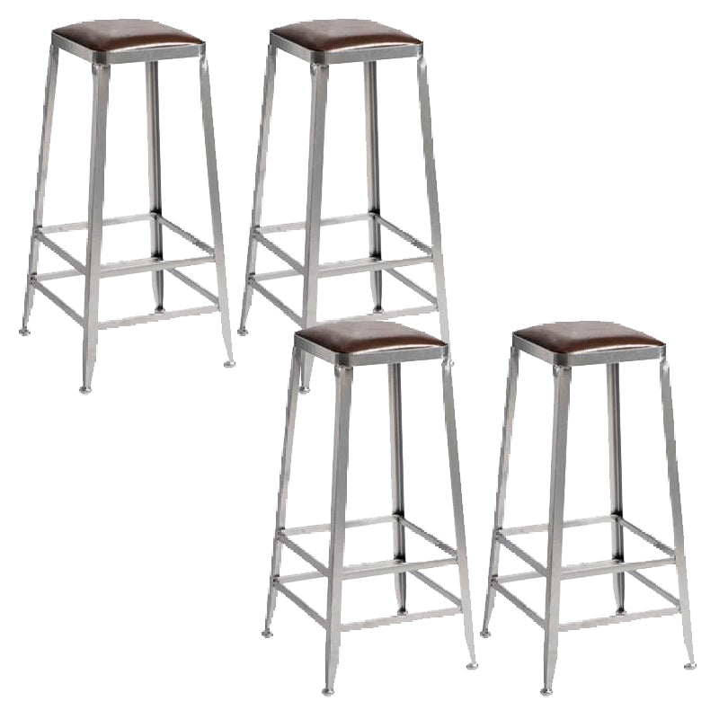 Industrial Iron Counter Height Stools Footrest Bar Stool for Indoor