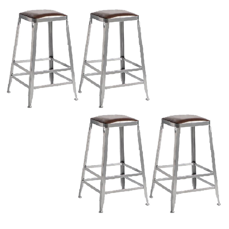 Industrial Iron Counter Height Stools Footrest Bar Stool for Indoor