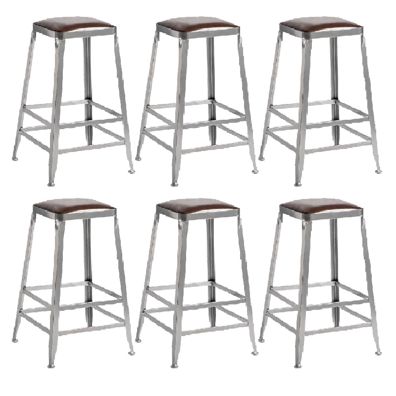 Industrial Iron Counter Height Stools Footrest Bar Stool for Indoor