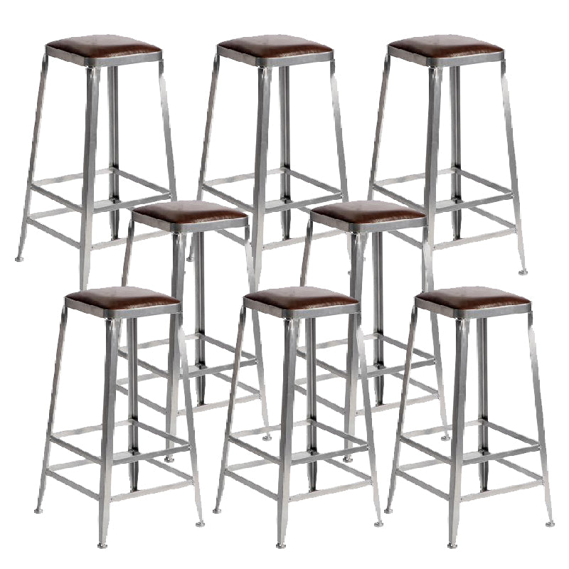 Industrial Iron Counter Height Stools Footrest Bar Stool for Indoor