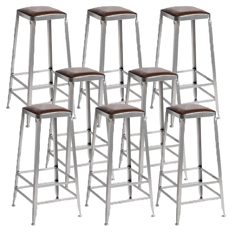 Industrial Iron Counter Height Stools Footrest Bar Stool for Indoor