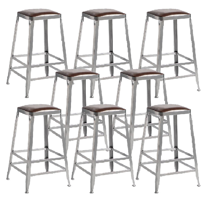 Industrial Iron Counter Height Stools Footrest Bar Stool for Indoor