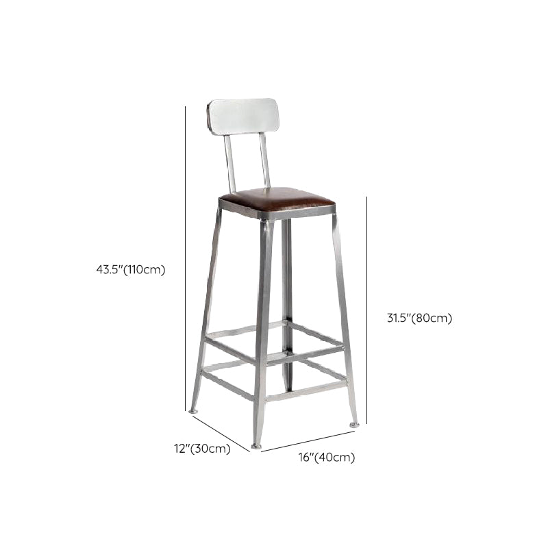 Industrial Iron Counter Height Stools Footrest Bar Stool for Indoor