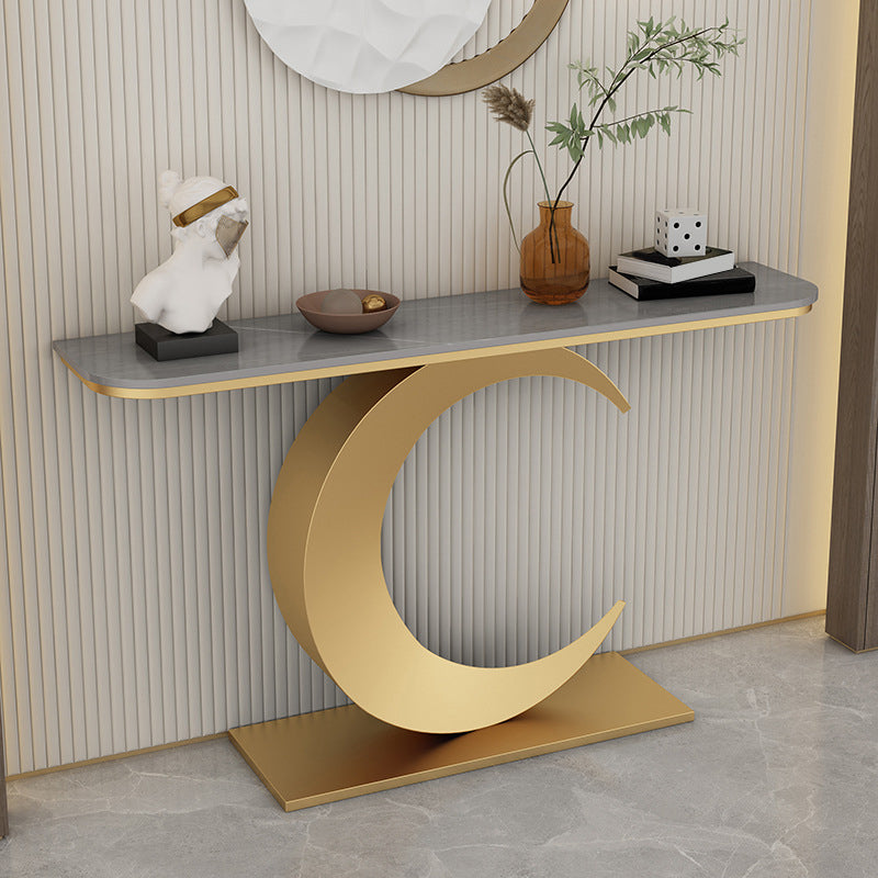 31.5" Tall Stone Console Table Glam Scratch Resistant End Table