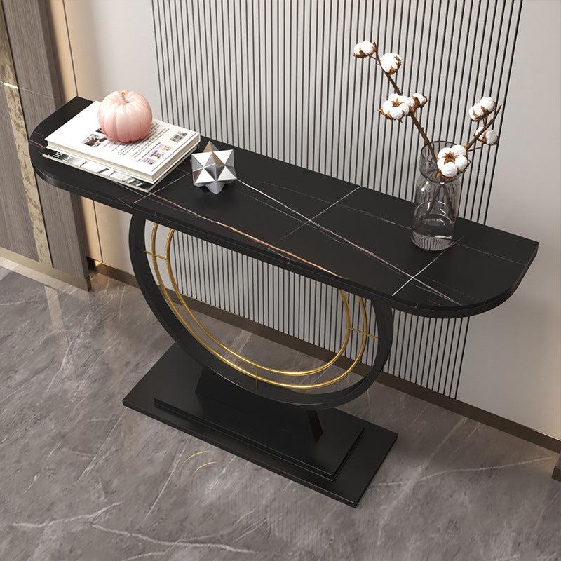 31.5-inch Tall Glam Console Table 1-shelf Stone Accent Table