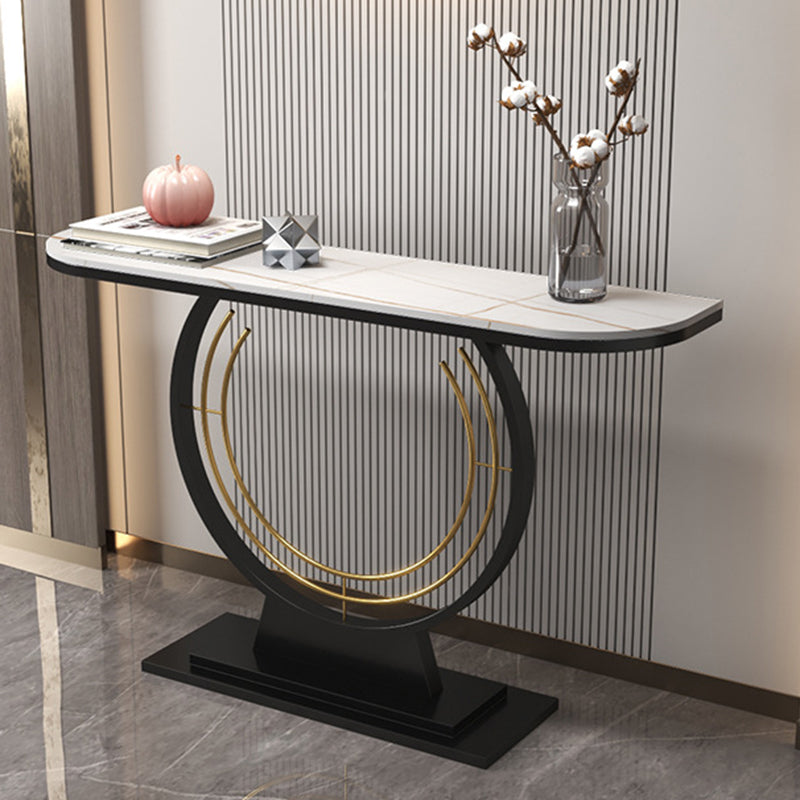 31.5-inch Tall Glam Console Table 1-shelf Stone Accent Table