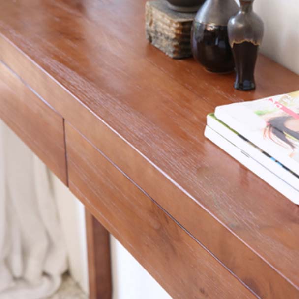 Mid-Century Modern Pine Console Sofa Table Rectangle End Table for Hall
