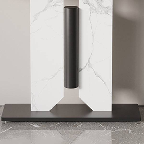 31.5-inch Tall Console Table Stone Half Moon Accent Table for Hall