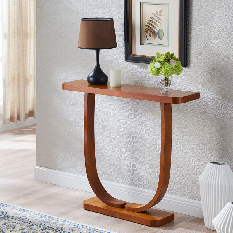 Solid Wood 31.5" Tall Console Table 1-shelf Accent Table for Hall