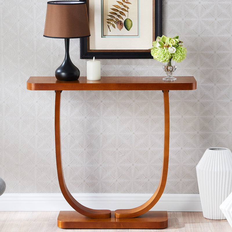 Solid Wood 31.5" Tall Console Table 1-shelf Accent Table for Hall