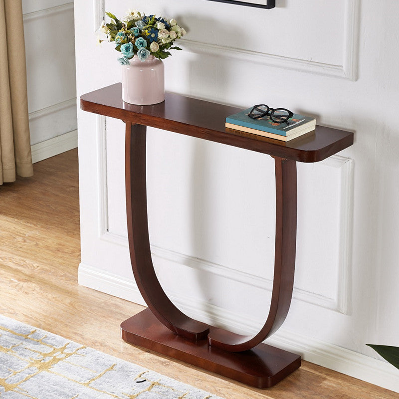 Solid Wood 31.5" Tall Console Table 1-shelf Accent Table for Hall