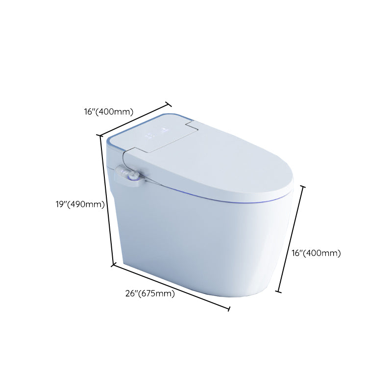 Contemporary 1-Piece Bidet Toilet Floor Mounted White Toilet Bowl for Bathroom
