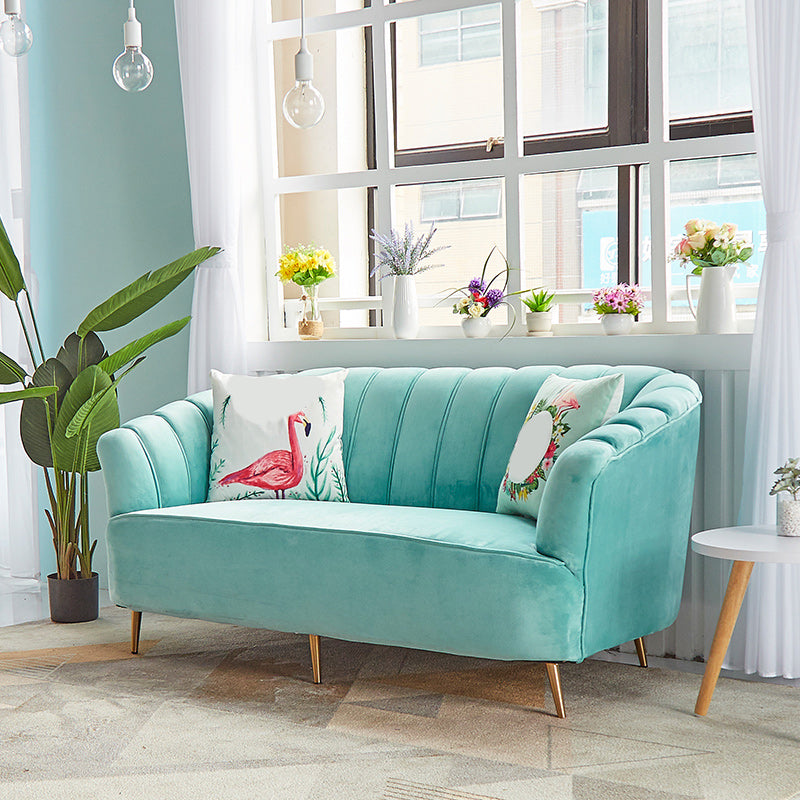 Modern 31.49" H Sewn Pillow Back Slope Arm Sofa for Apartment
