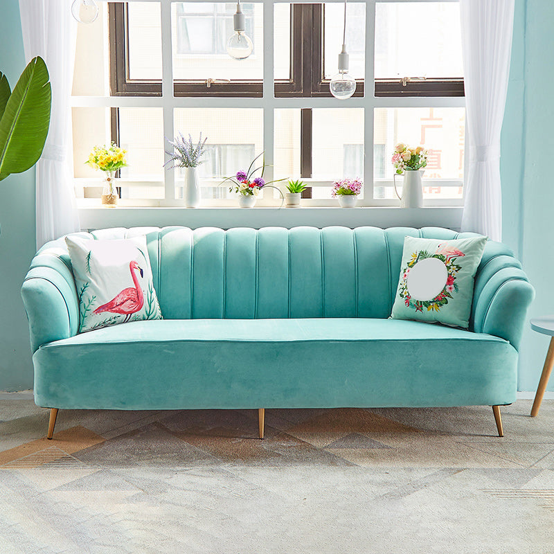 Modern 31.49" H Sewn Pillow Back Slope Arm Sofa for Apartment