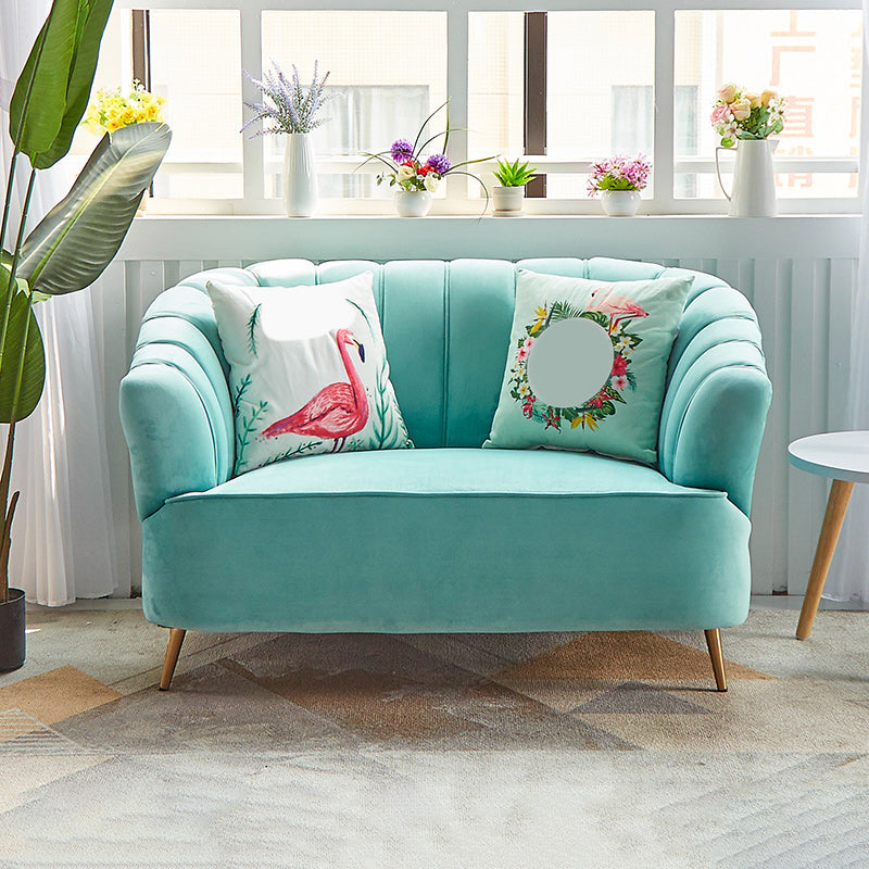 Modern 31.49" H Sewn Pillow Back Slope Arm Sofa for Apartment