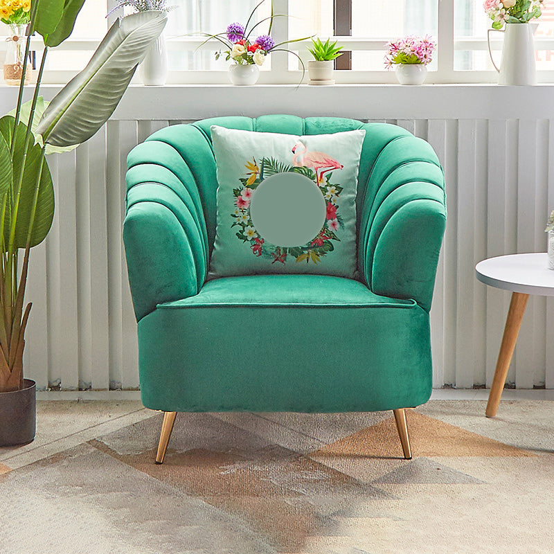 Modern 31.49" H Sewn Pillow Back Slope Arm Sofa for Apartment
