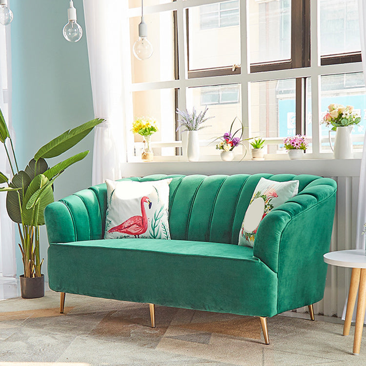 Modern 31.49" H Sewn Pillow Back Slope Arm Sofa for Apartment