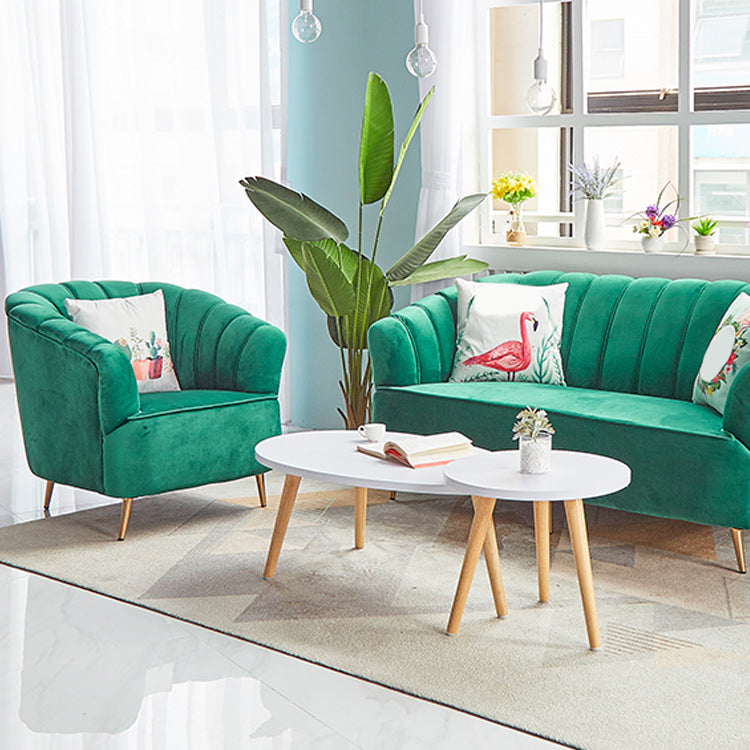 Modern 31.49" H Sewn Pillow Back Slope Arm Sofa for Apartment