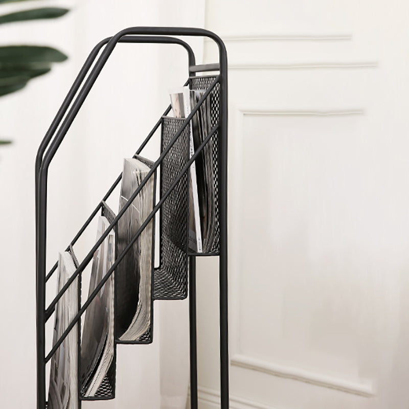 Urban Bookshelf Closed Back Metal Vertical Shelf for Living Room