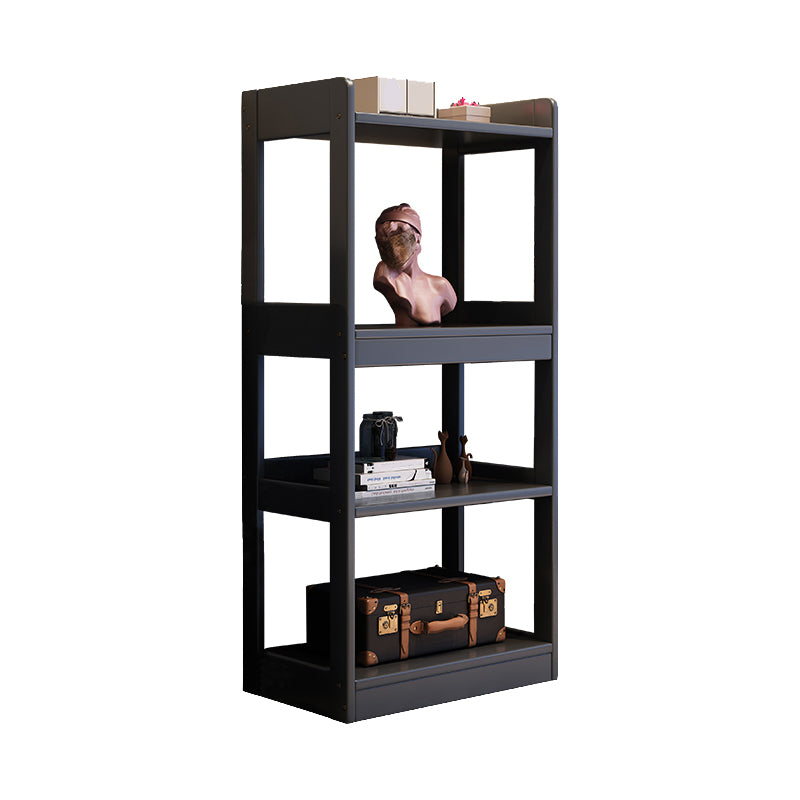 Modern Wooden Bookcase Etagere Open Back Bookshelf with Rectangular Shelves