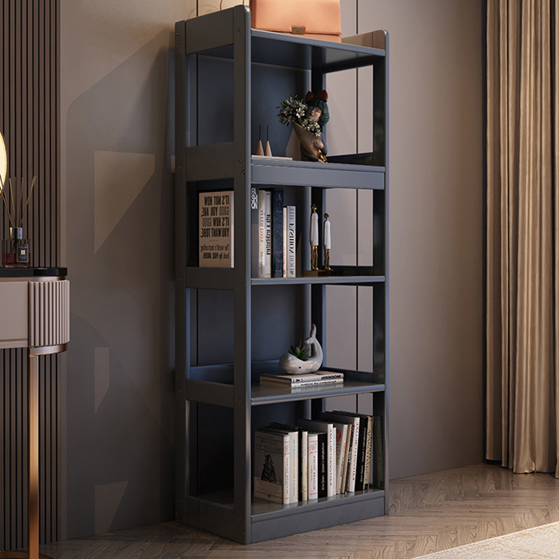 Modern Wooden Bookcase Etagere Open Back Bookshelf with Rectangular Shelves