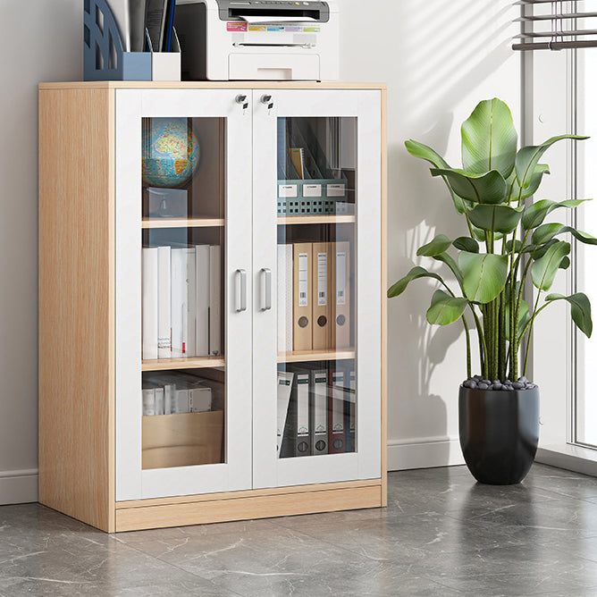 Contemporary Bookcase Closed Back Engineered Wood Book Shelf with Drawer Storage