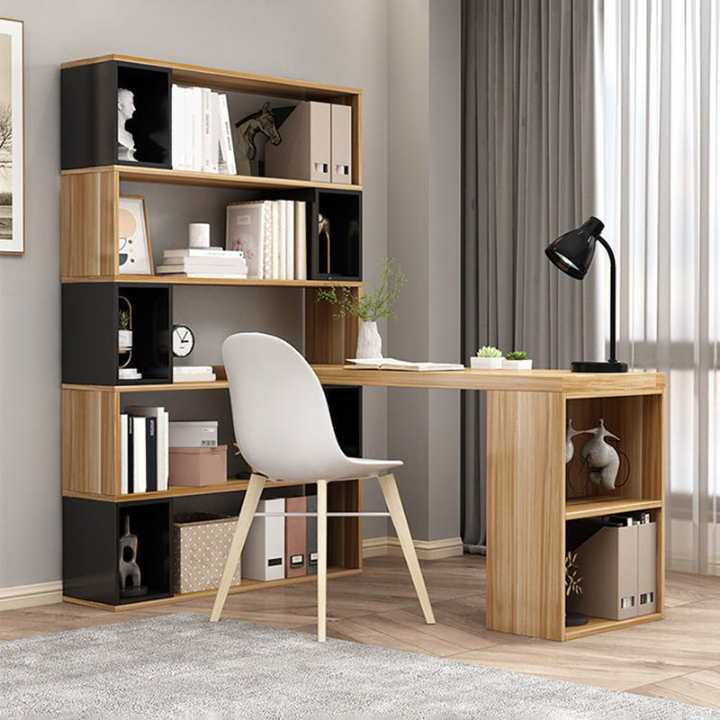 Standard Engineered Wood Bookshelf Modern Open Back Bookcase with Shelves