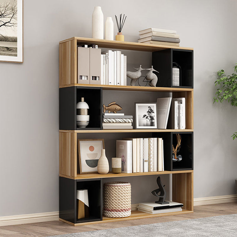 Standard Engineered Wood Bookshelf Modern Open Back Bookcase with Shelves