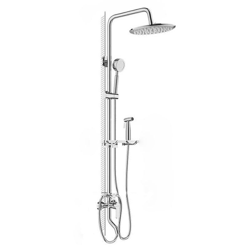 Modern Shower System Handle Lever Wall Mounted Copper Shower System