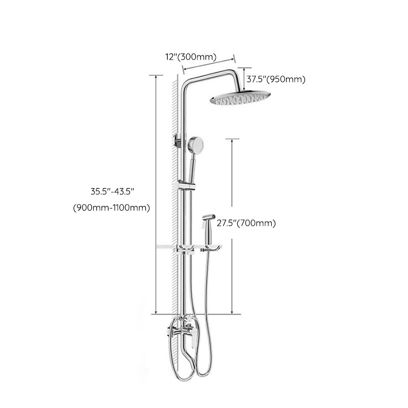 Modern Shower System Handle Lever Wall Mounted Copper Shower System