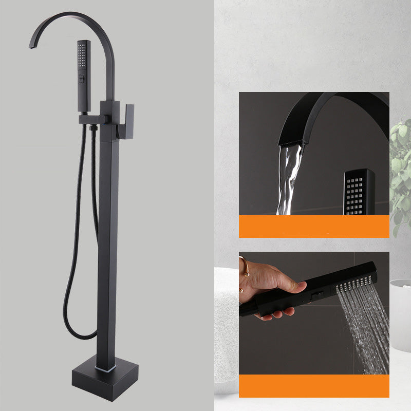 Modern Freestanding Tub Filler Trim Copper Floor Mounted Freestanding Bathtub Faucet