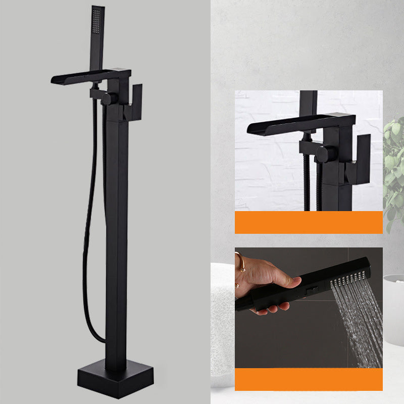 Modern Freestanding Tub Filler Trim Copper Floor Mounted Freestanding Bathtub Faucet