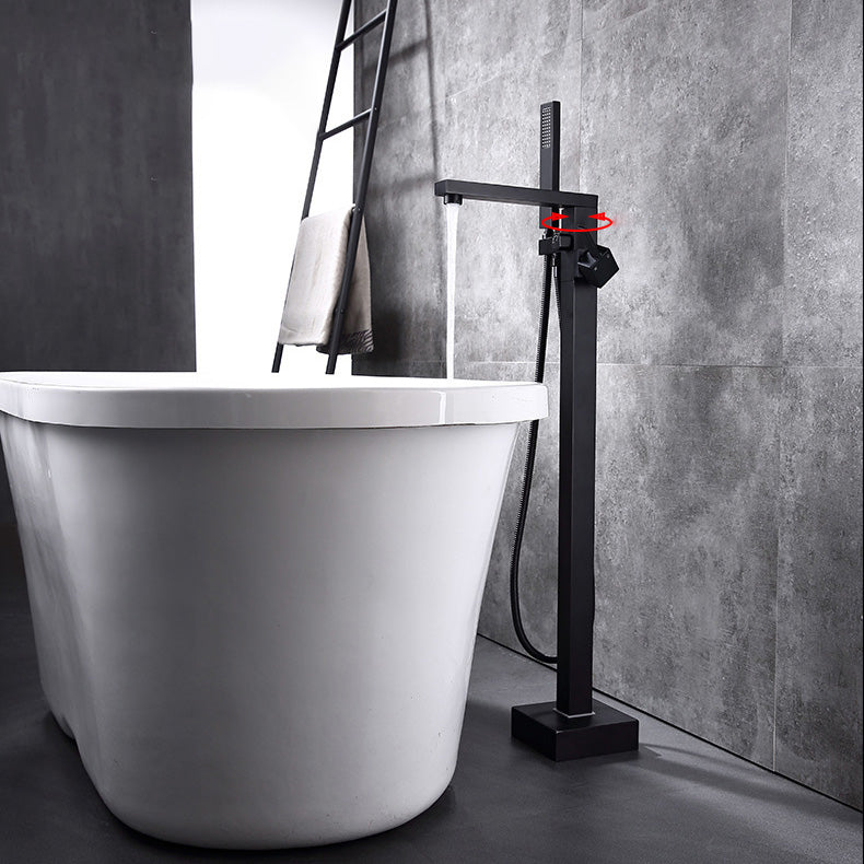 Modern Freestanding Tub Filler Trim Copper Floor Mounted Freestanding Bathtub Faucet