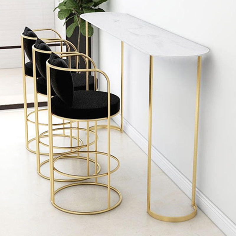 Glam Pub Table Oval Bar Height Double Pedestal Bar Table for Indoor