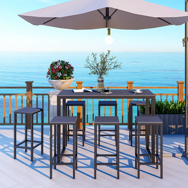 Modern Bar-height Table with Metal Base Bar Table for Outdoor
