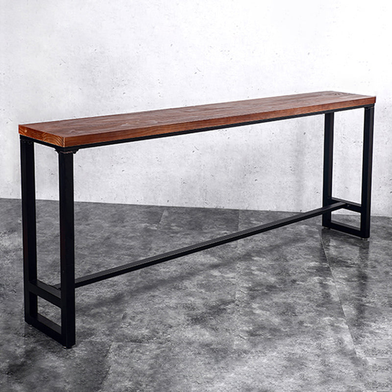 Modern Bar Table Black Iron Solid Wood Pub Table for Outdoor