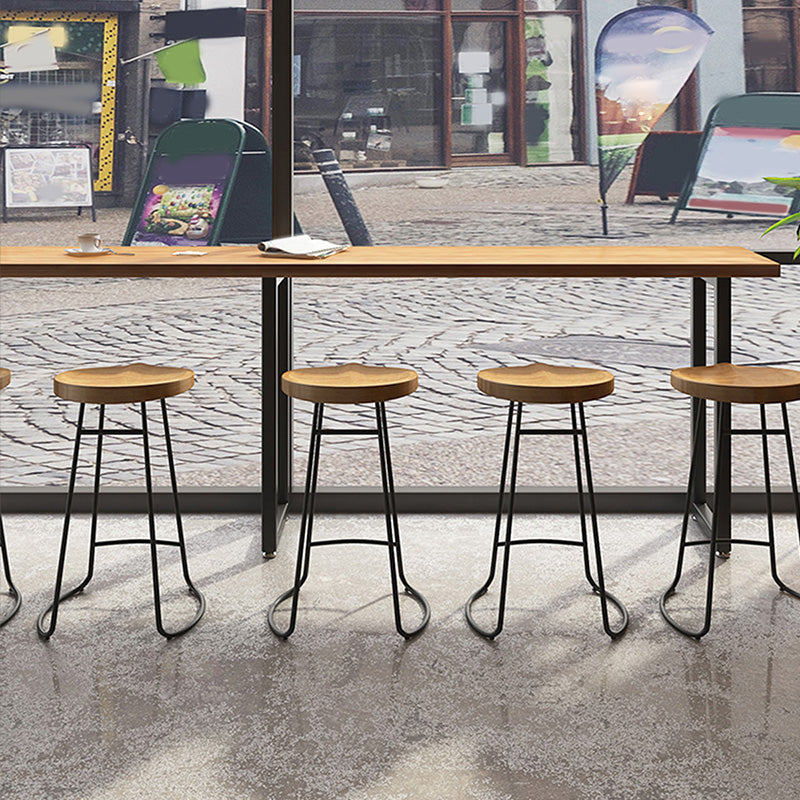 Modern Bar-height Table with Black Base Kitchen Wood Bar Table