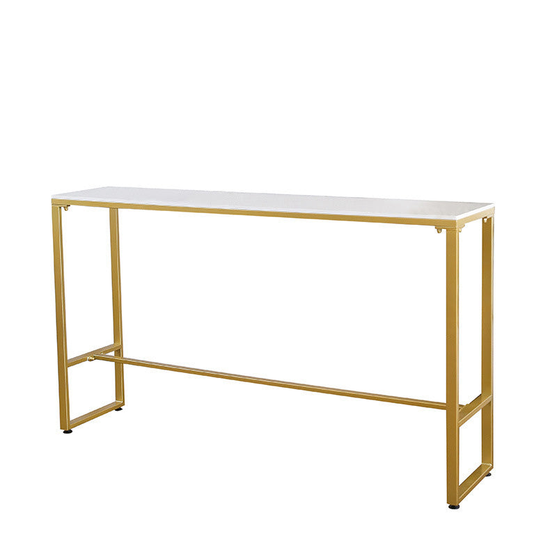 Glam Bar-height Table White Stone Top Pub Table with Gold Base