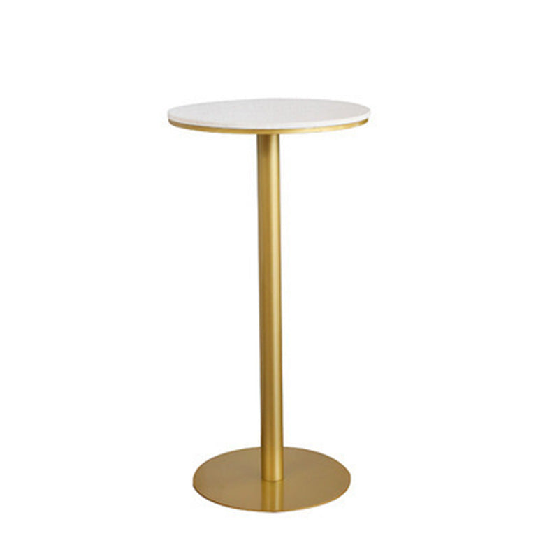 Glam Bar-height Table White Stone Top Pub Table with Gold Base