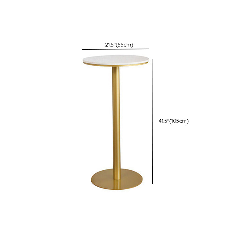 Glam Bar-height Table White Stone Top Pub Table with Gold Base